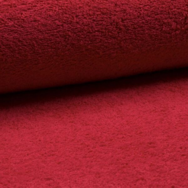 Musterfoto von Frottee Stoff in der Farbe Rot.