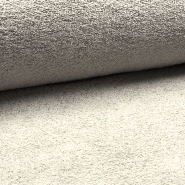Musterfoto von Frottee Stoff in der Farbe Taupe.
