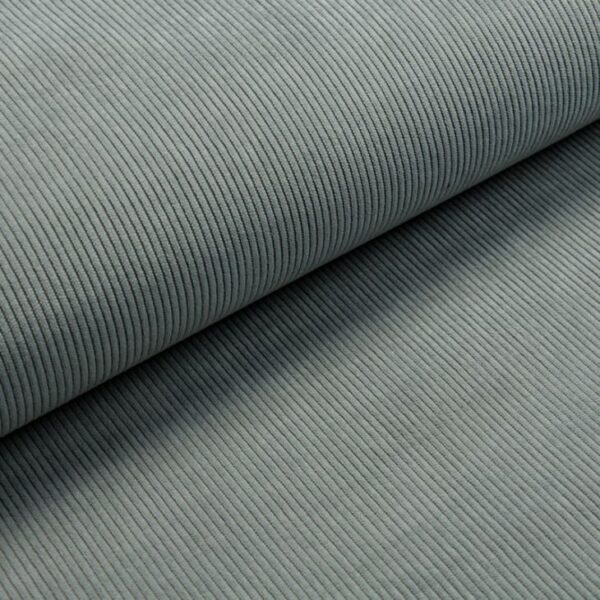 Muster von Samt Cord Stoff in der Farbe mausgrau.